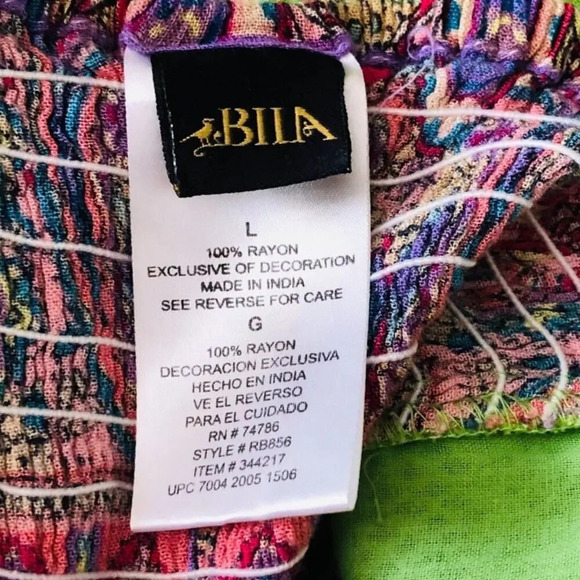 Vintage Bila Lime Green Purple Paisley Tropical Print Maxi Dress Size Large - Picture 9 of 10